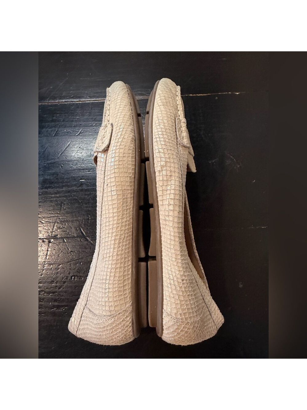 Vionic Larrun Snakeskin Loafers Ivory Slip On Women’s Sz 7.5 - Picture 6 of 9